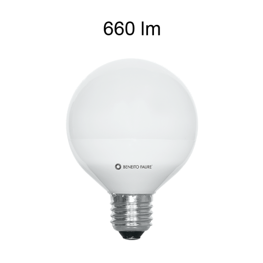 Bombilla led globo E27 8w cálida Beneito Faure