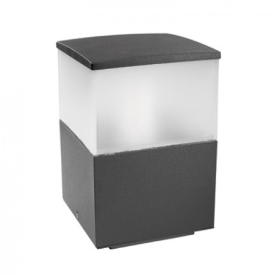 Baliza cuadrada antracita Cubik 15cm Leds C4