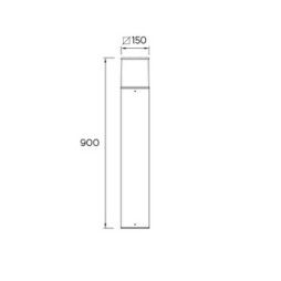 Baliza Cubik E27 90cm Leds C4
