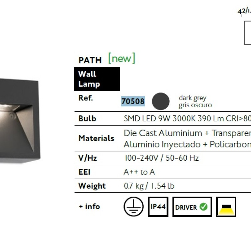 Aplique de exterior Path gris oscuro Faro