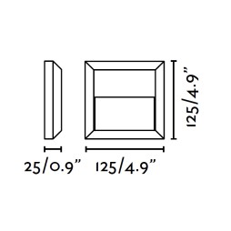 Aplique cuadrado gris oscuro Grant Faro