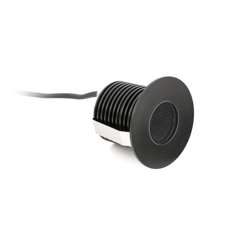 Empotrable de suelo Grund LED 7W 2700K negro anodizado IP67 Faro