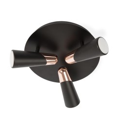 Plafón Lao negro y cobre 3L Faro