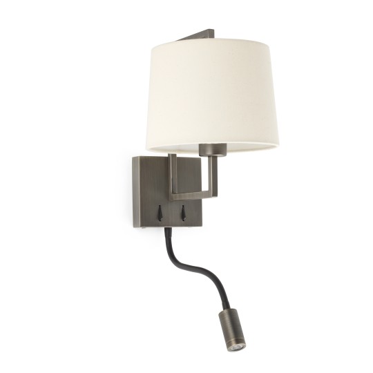 Aplique con lector Frame oro viejo +beige Faro