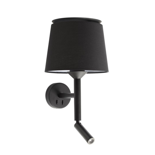 Aplique con lector Savoy negro Faro