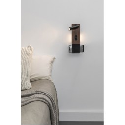 Aplique Magos negro+nogal Faro