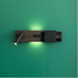 Aplique Magos negro+nogal Faro