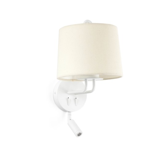 Aplique con lector Montreal blanco+beige Faro