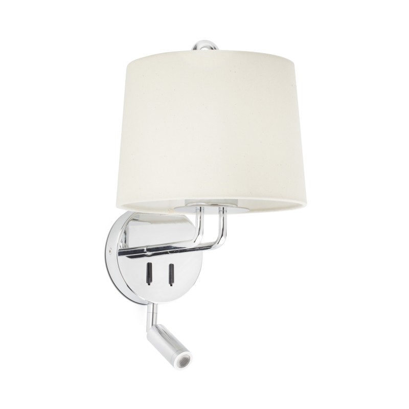Aplique con lector Montreal cromo+beige Faro