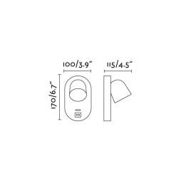 Aplique con USB Corb blanco Faro