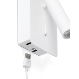 Aplique con USB Suau blanco Faro
