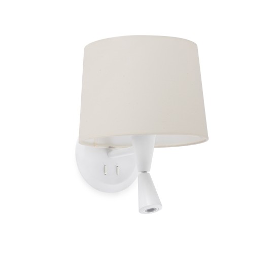 Aplique con lector Conga blanco+beige Faro