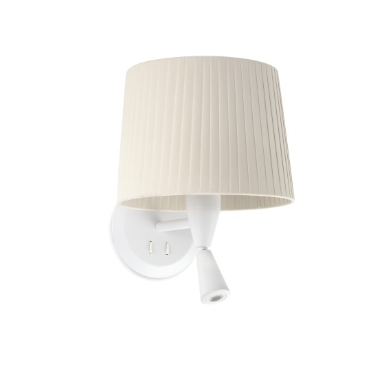 Aplique con lector Samba blanco+beige Faro