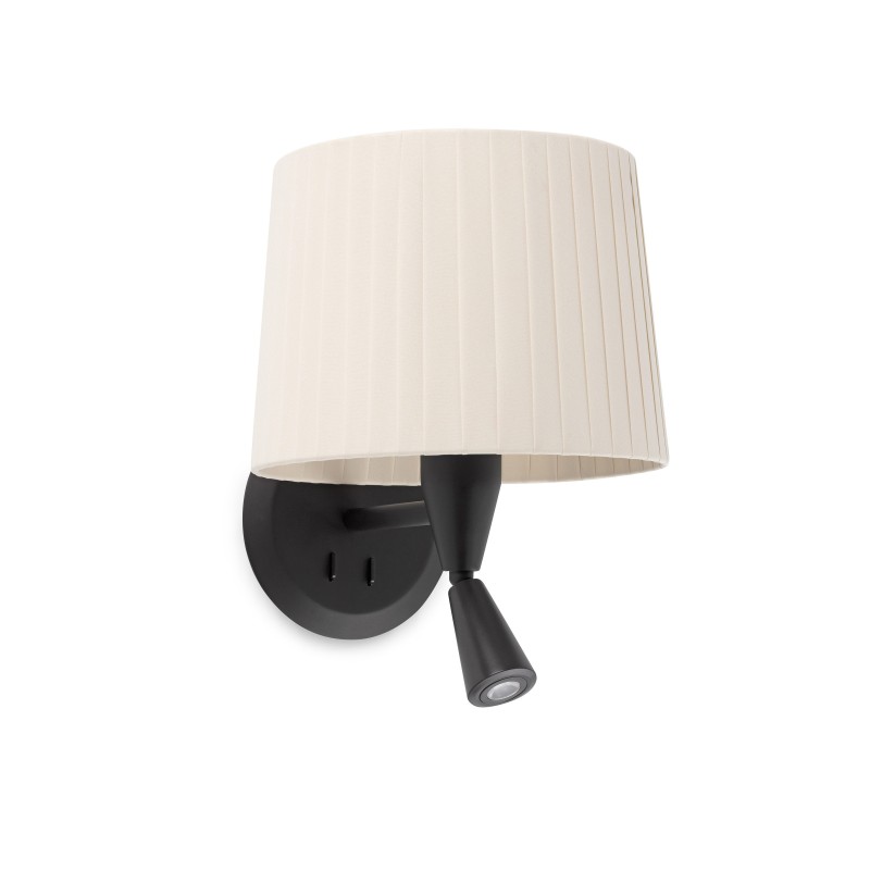 Aplique con lector Samba negro+beige Faro