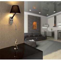 Aplique con lector Moma negro Faro