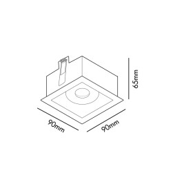 Foco empotrable Moist cuadrado blanco IP44 Faro