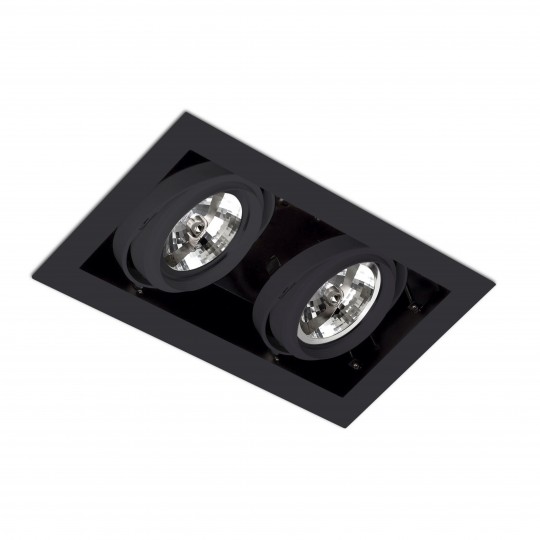 Foco empotrable Gingko QR111 orientable 2 luces negro Faro