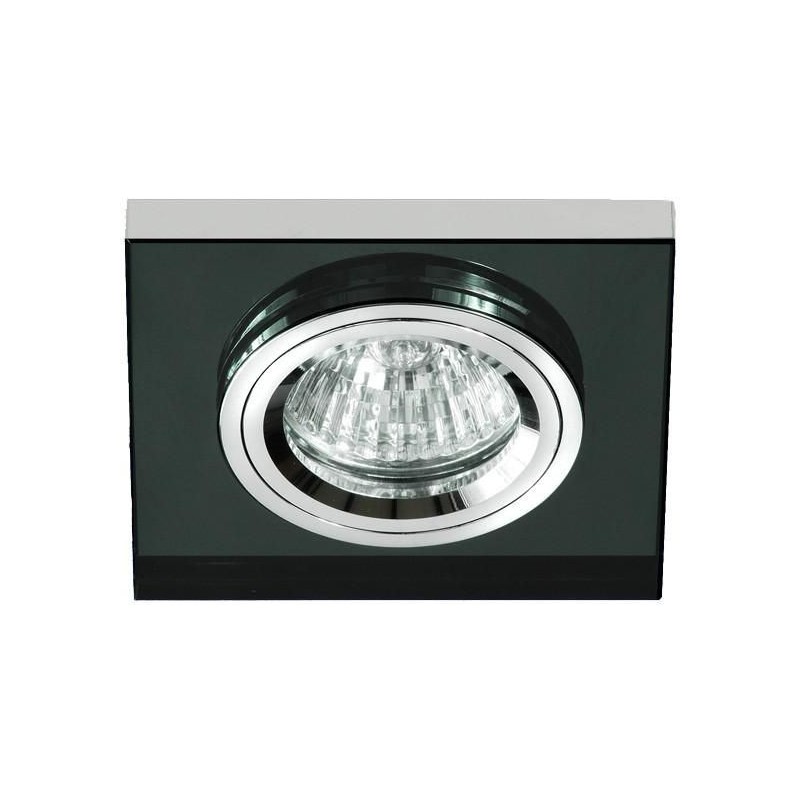 Foco de empotrar cuadrado cristal negro