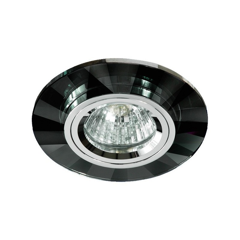 Foco empotrar redondo facetado negro