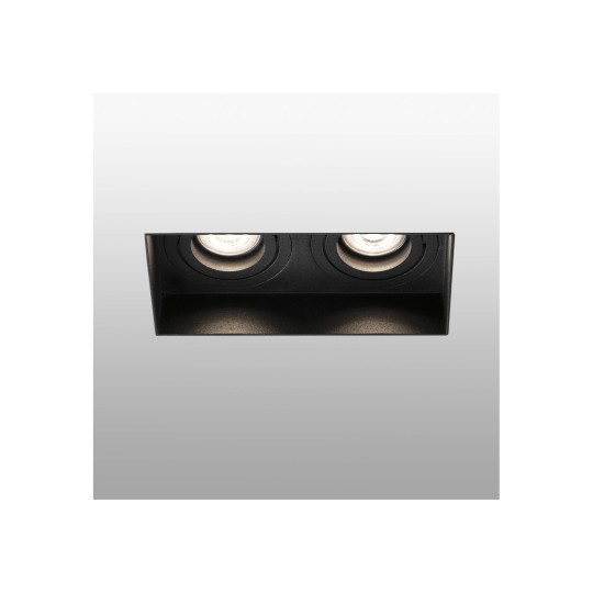 Foco empotrable Hyde negro 2 luces orientable sin marco Faro