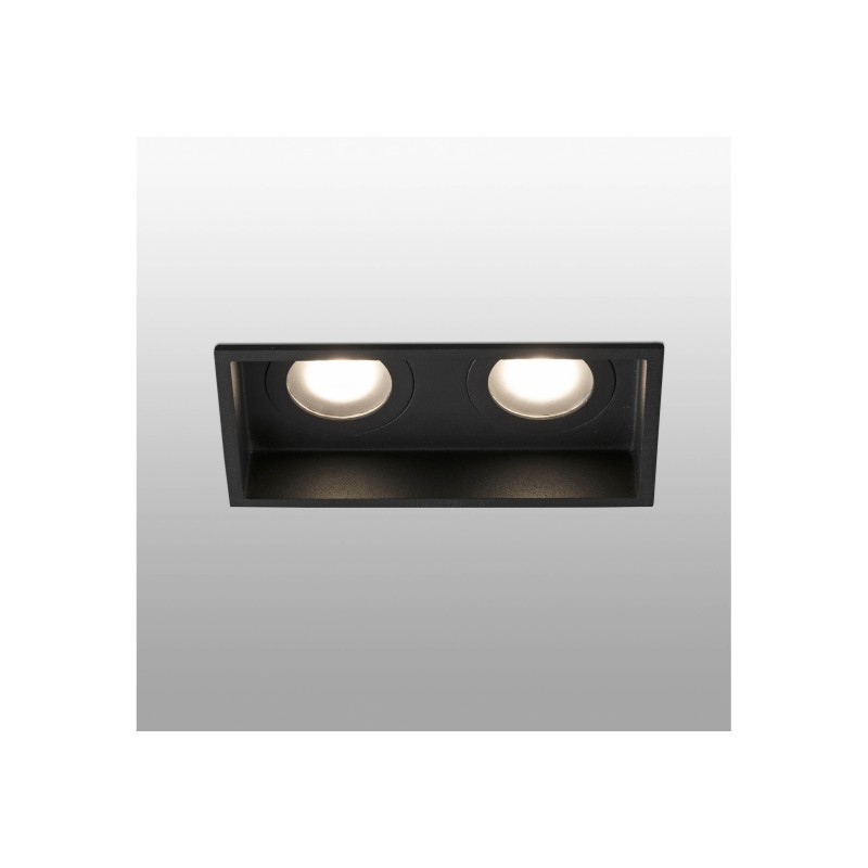 Foco empotrable Hyde negro 2 luces IP44 Faro