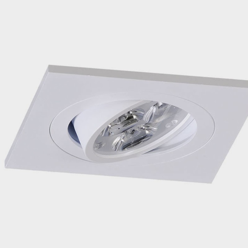 Foco de empotrar cuadrado blanco