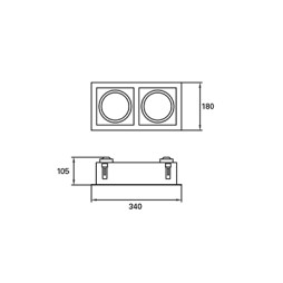 Foco empotrable Cardan QR111 2 luces orientable blanco Forlight
