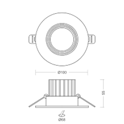 Foco empotrable Base 7W 3000K IP54