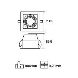 Foco empotrable Cardan orientable gris Forlight