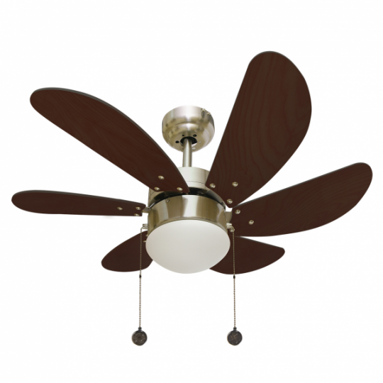 Ventilador 6 aspas Delfín cuero/cerezo Fabrilamp