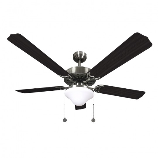 Ventilador 5 aspas Orion níquel/wengué Fabrilamp