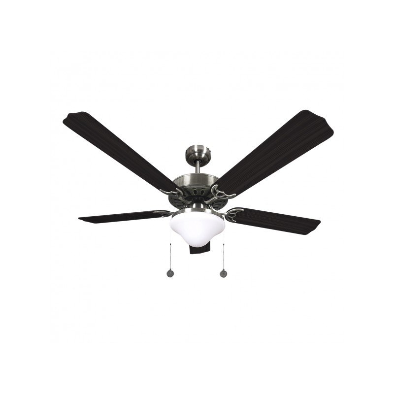 Ventilador 5 aspas Orion níquel/wengué Fabrilamp