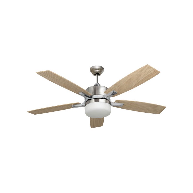 Ventilador 5 aspas Menfis níquel/haya/wengué Fabrilamp