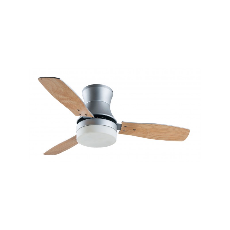 Ventilador 3 aspas Buran plata/haya Fabrilamp