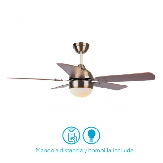 Ventilador 5 aspas Pontia cuero/cerezo/nogal Fabrilamp