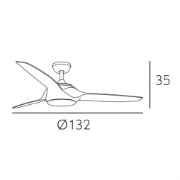 Ventilador motor DC Narai plata LED 18W 4500k Fabrilamp