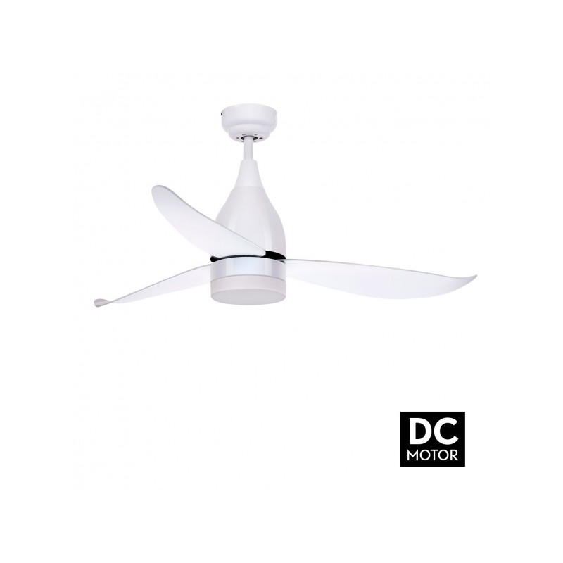 Ventilador motor DC Asifa blanco LED 12W 4000k Fabrilamp