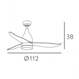 Ventilador motor DC Asifa plata LED 12W 4000k Fabrilamp