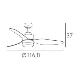 Ventilador motor DC Aspro blancoLED 12W 4000k Fabrilamp
