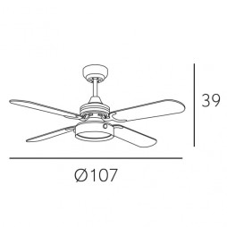 Ventilador con luz LED Bornan blanco/haya Fabrilamp