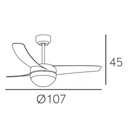 Ventilador 3 aspas Fuga plata Fabrilamp