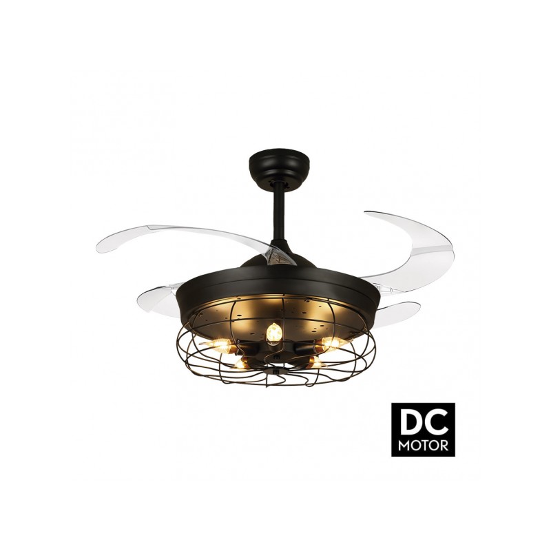 Ventilador motor DC Anticuario negro Fabrilamp