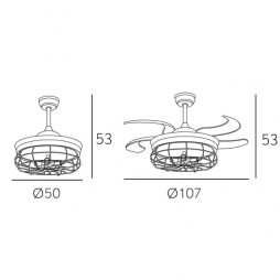 Ventilador motor DC Anticuario negro Fabrilamp