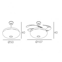 Ventilador motor DC Jazz RGB LED 36W con ALTAVOZ Fabrilamp