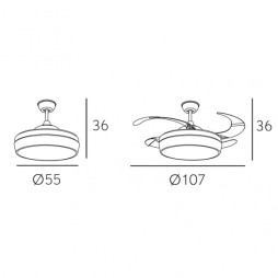 Ventilador SImun marrón LED 36w 4000K Fabrilamp
