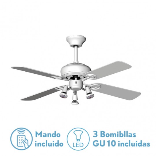 Ventilador 4 aspas Galerna blanco Fabrilamp