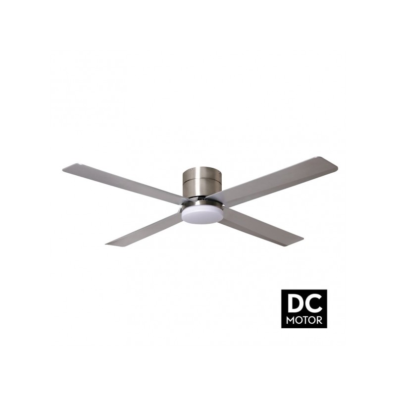 Ventilador motor DC Kona níquel LED 18W 4000k Fabrilamp