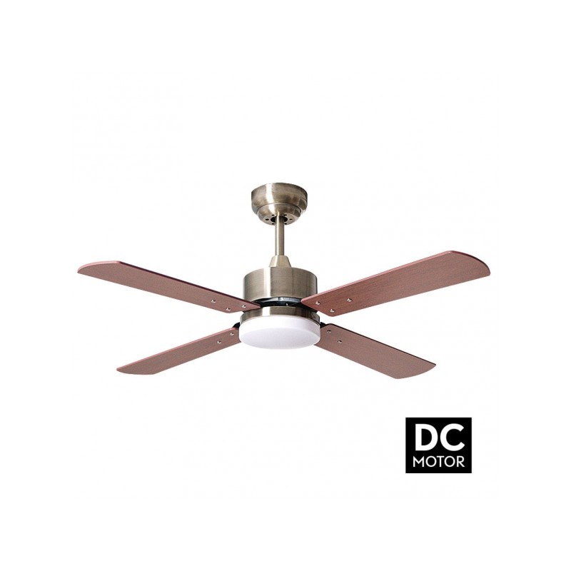 Ventilador motor DC Karaburu cuero/cerezo/nogal Fabrilamp