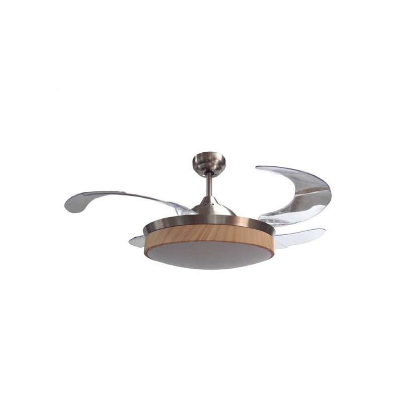 Ventilador Zonda níquel/haya LED 36w 3000/4000/6000K Fabrilamp