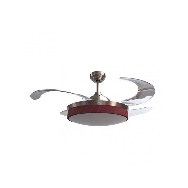 Ventilador Zonda cuero/cerezo LED 36w 3000/4000/6000K Fabrilamp